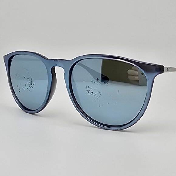 Ray-Ban RB4171 6319/30 Erika Iridescent Blue Frame Silver Mirror Lens Sunglasses - Picture 1 of 14